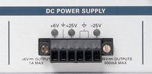 4.0 Programmable DC Power Supply VirtualBench includes a programmable DC power supply with three independent channels capable of providing 0 V to 6 V at 1 A, 0 V to 25 V at 500 ma (isolated), and 0 V
