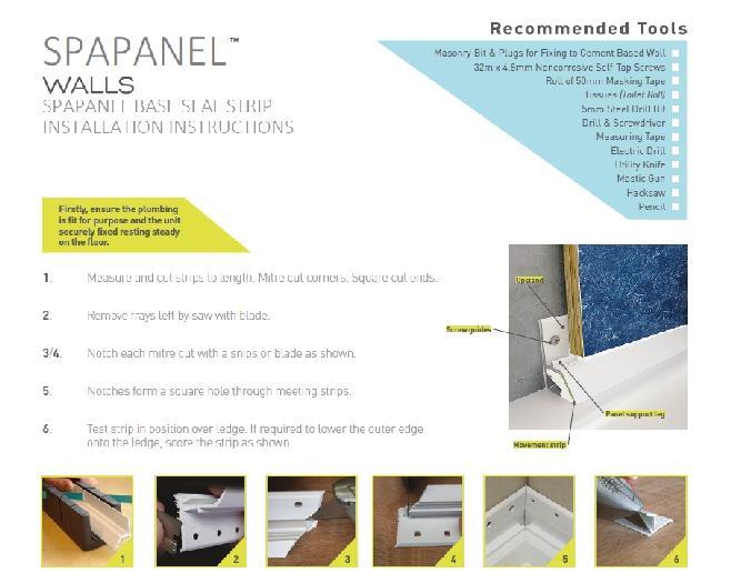 Please view and refer to the separate Spapanel Base Seal Installation