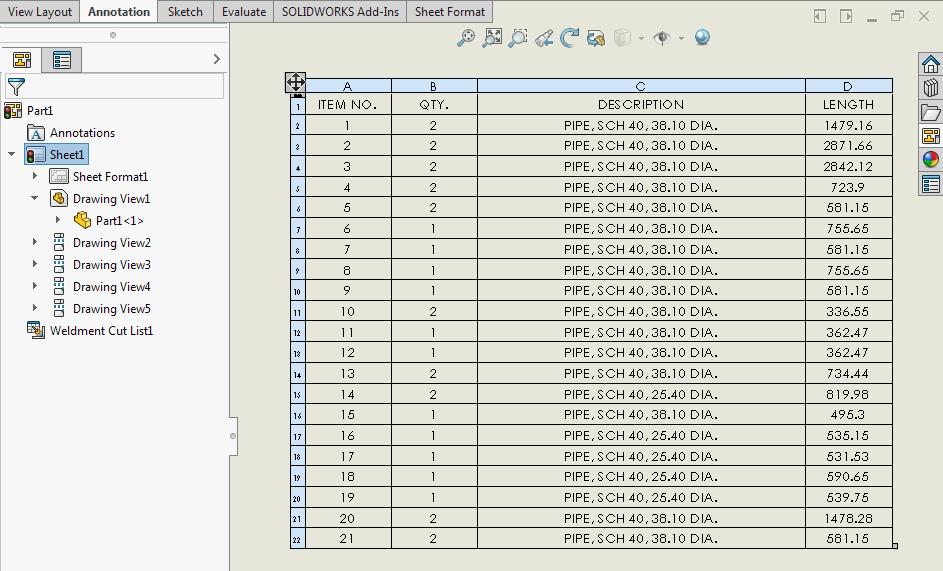 EAA SOLIDWORKS University p 11/11 7. Select a view from which to build the cut list.