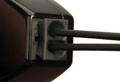 termination housing, which is then pressed closed to hold