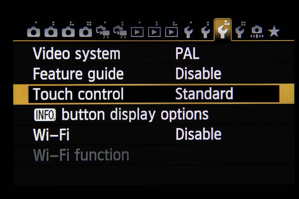 Chapter 1: Layout changes 18 Using the touch controls The touch controls have been on a few of the EOS models and they are proving to be a useful addition to the cameras.