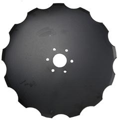 20 Diameter (.197 thick - 6 ga.) K20YMR 20 Dual punch blade to fit Yetter, GP, Blue Jet, DMI, and others. Has 4 bolt holes. Cuts 1.25 wide.