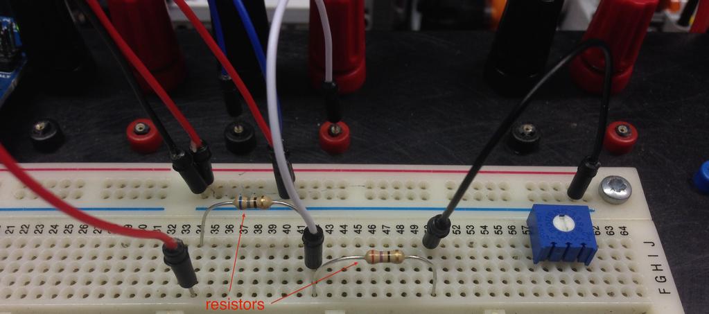 4 Build a Voltage Divider In this section we are going to a build a basic voltage divider, using resistors and then a potentiometer.