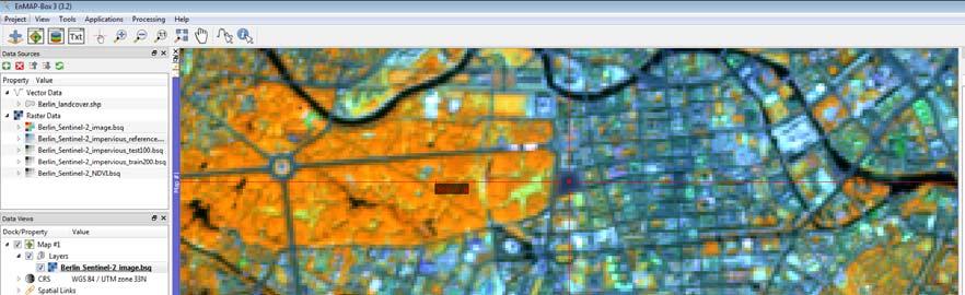3 Exploration of NDVI and impervious surfaces Close the spectral library window and open the