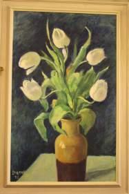 #031 White Tulips Oil on Card
