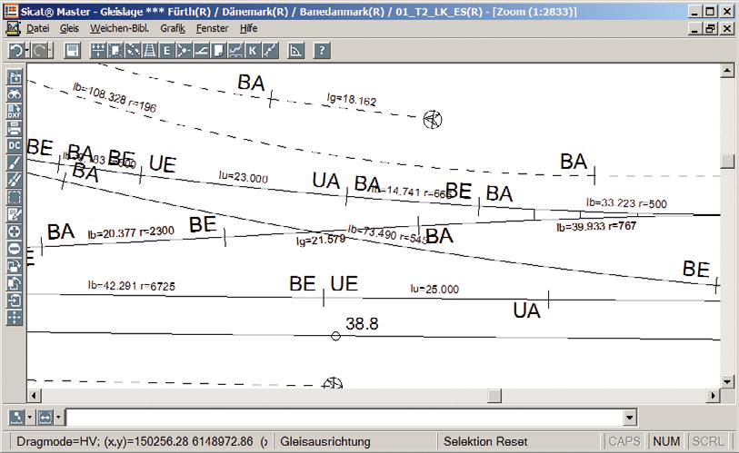 Track layout module The track layout data a three-dimensional description of the track pattern are important starting data for the engineering of overhead contact lines.