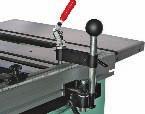 Easy to adjust, extruded aluminum miter fence for accurate miters from 0º to 50º.