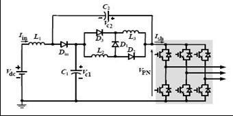 3. Switched Inductor Quasi Z-Source Inverter The proposed switched-inductor quasi-z-source inverter (qzsi) is shown in Fig.3. It consists of three inductors (L1, L2 and L3), two capacitors (C1 and C2), and four diodes (Din, D1, D2 and D3).
