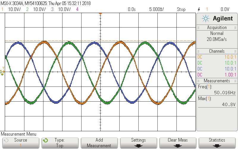 7 and the switching frequency f s is 2 (c) Output AC voltage Fig. 17. The output voltage waveforms when n = 2, D =.15.