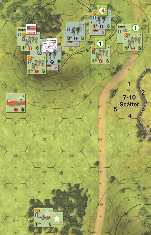 Last Hundred Yards ~ Playbook 17 American 3rd Squad and places a 1 SADRM marker [0 for its SAV, +1 for firing at a unit that ended its maneuver in LOS and within 2 hexes] on the American 3rd Squad.
