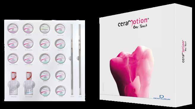 ceramotion One Touch products. The ceramotion One Touch set contains 16 single masses as well as special liquids and accessories.