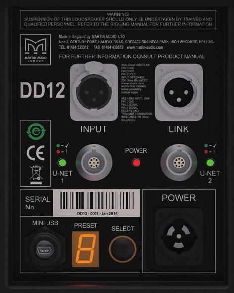 ONBOARD AMPLIFICATION, DSP AND CONTROL The DD12 is a fully-integrated system with onboard DSP, networking and amplification simplifying set-up, enhancing control and eliminating amplifier racks.