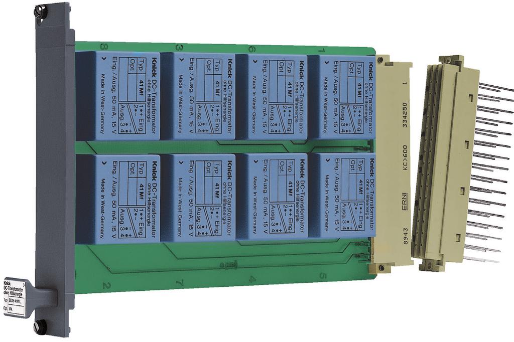 Loop-Powered Isolators for Standard Signals For isolation of 0(4) 20 ma standard signals without power supply in 19" technology The Housing The integration of several modules on one Eurocard results