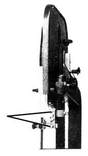 Your dust shoot should now be just as illustrated in Fig.7 INSTALLING THE TABLE A 1. Locate the trunnion bracket (A-Fig.6) and bolt it securely to the band saw as shown.