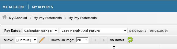 Viewing your Pay Statements You can view your pay statements (check stubs) by using the quick link on your dashboard: At the top of this report, you will see the time frame for