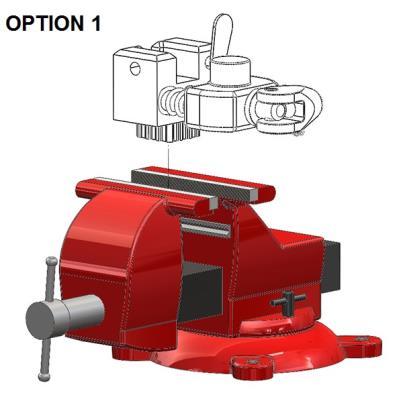 MOUNTING OPTIONS Clamp the base of the tool in a suitable vise (option 1) or in a mounting flange (option 2).