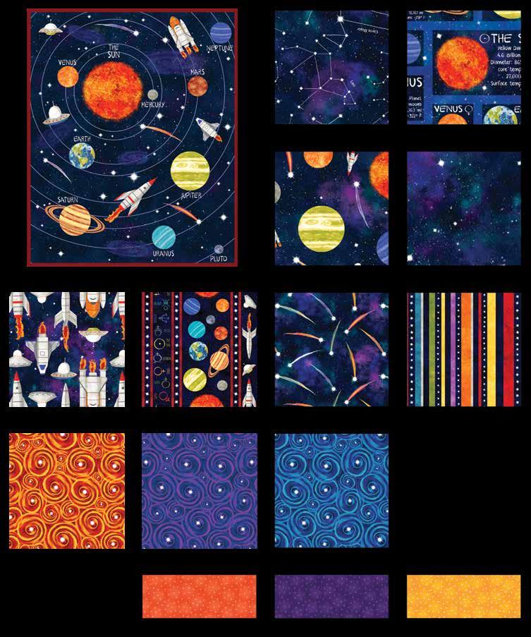 abrics in the Collection inished Size: 72 x 68 open 6 x 68 closed Constellations - lack 9767-99 Planet acts Patch - lack