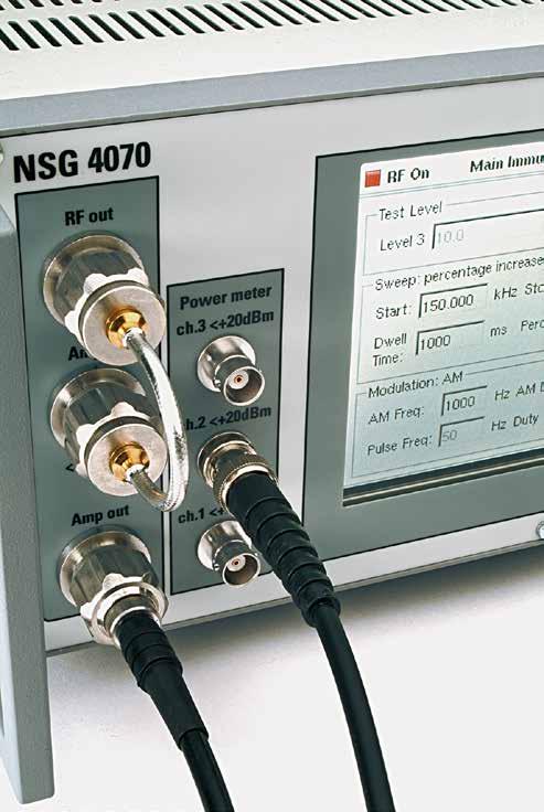 Analog ports Front panel Generator output: amplifier input: amplifier output: channel to : N socket 0 Ω, to G N socket 0 Ω, max.