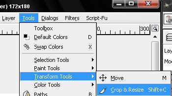 click the Crop tool in the toolbox.