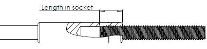 Bolt insertion depths: Mast Type Drawing Length in socket 127 14001-3 32mm 168 14002-2 40mm 219 14002-3 40mm 244 14003-2 48mm 400 14004-2 48mm Check the resultant height of the top of the studs above