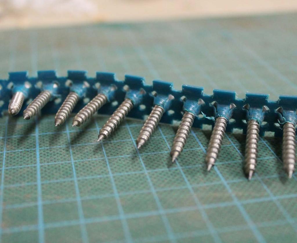 The screws should be applied prior to setting but immediately after hydration (CC has 1-2 hours working time in a UK climate), so the concrete within CC will then set around the thread of the screws.
