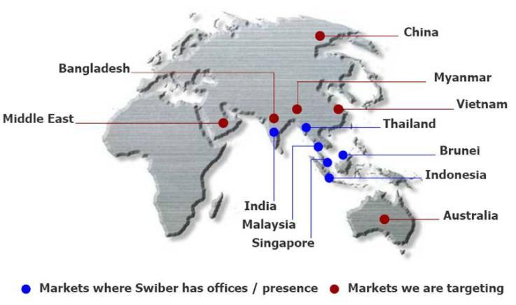 Continued focus on Asia Pacific and Middle East Expand markets Swiber inked a MOU on 30 April 2008 with Thailand s CUEL Limited, allowing both