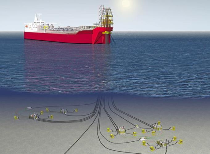 (Figure 10) Figure 10: Deepwater Project using Floating Production and Subsea Hardware Source: Royal Dutch Shell Apart from water depth, project size is typically defined by reservoir