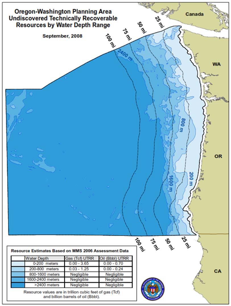 Figure 42: Washington Oregon Planning Area Source: BOEM *Resources mentioned in