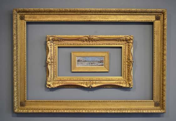 corners and centres, on net ground, 13 x 27 ¼ inches Watts frame late 19th century