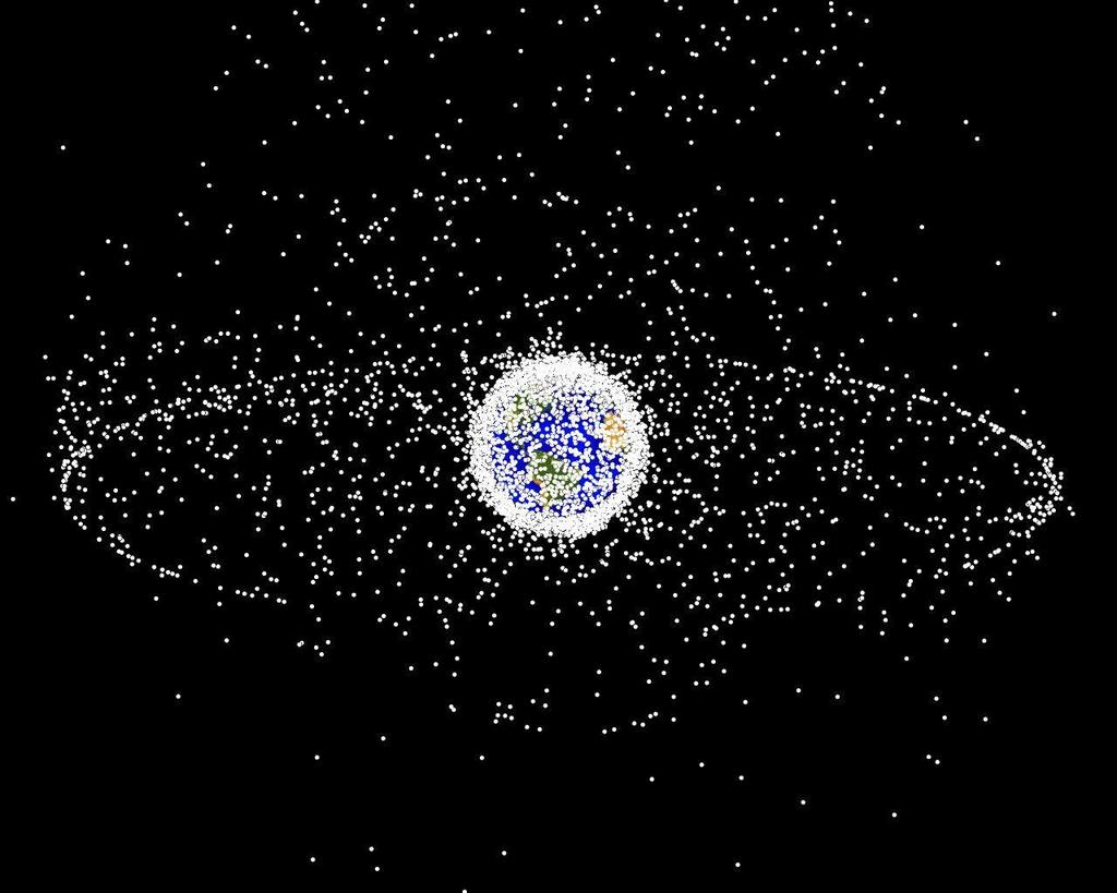 Man-made debris dominates Earth's nearspace region Computer-generated images shows objects currently tracked by US Space Command 95% of objects in image are space debris There exist additional