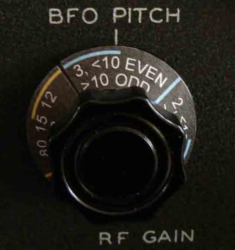 tuning rate is 100 kilocycles per revolution, as opposed (for instance) to 25 in the Collins S- line radios. With these settings, the BFO PITCH adjustment is not very critical.