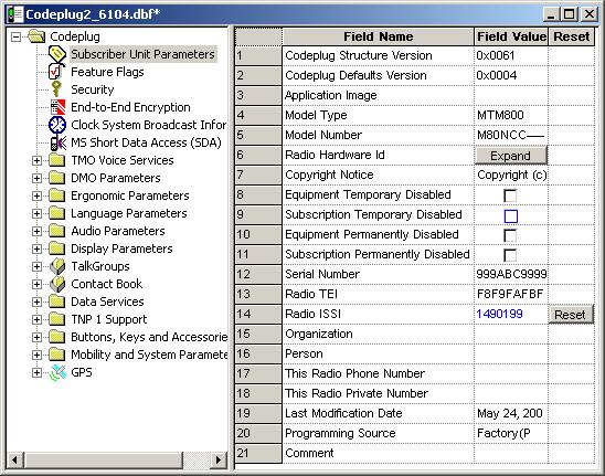 Subscriber Unit Parameters 3-39 13 Subscriber Unit Parameters Selecting this menu option will display its information in the right side of the screen.