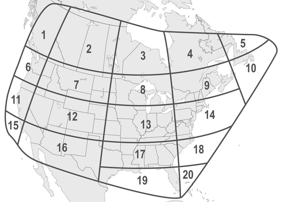 Figure 6 Approximate North American Latitude and Longitude Grid # Latitude Longitude 1 2 3 4 6 8 9 10 11 12 13 14 1 16 1 18 19 20 N N N N N 4 N 4 N 4