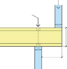 To cantilever joists Lead bearing wall d Continuous trimming joist or ply closure attached to the ends of all joists - refer detail f16 hyjoist installation L C d L C >d 2.