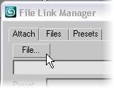 9 In the File Link Manager dialog box, Attach tab, click File.