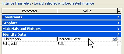 17 Right-click the shelves of the closet (see image).