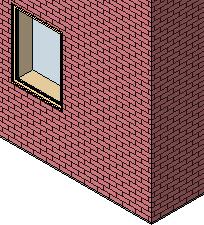 16 Zoom in the 3D view to see the different finishes and material of the wall type. The brick hatch appears as you zoom closer into the building.