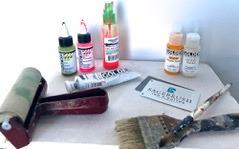Art Materials for Painting Yourself Free! A hard rubber brayer is a great painting tool. Look for it in the printmaking section of your art store, or on line. You can get one for under $10.