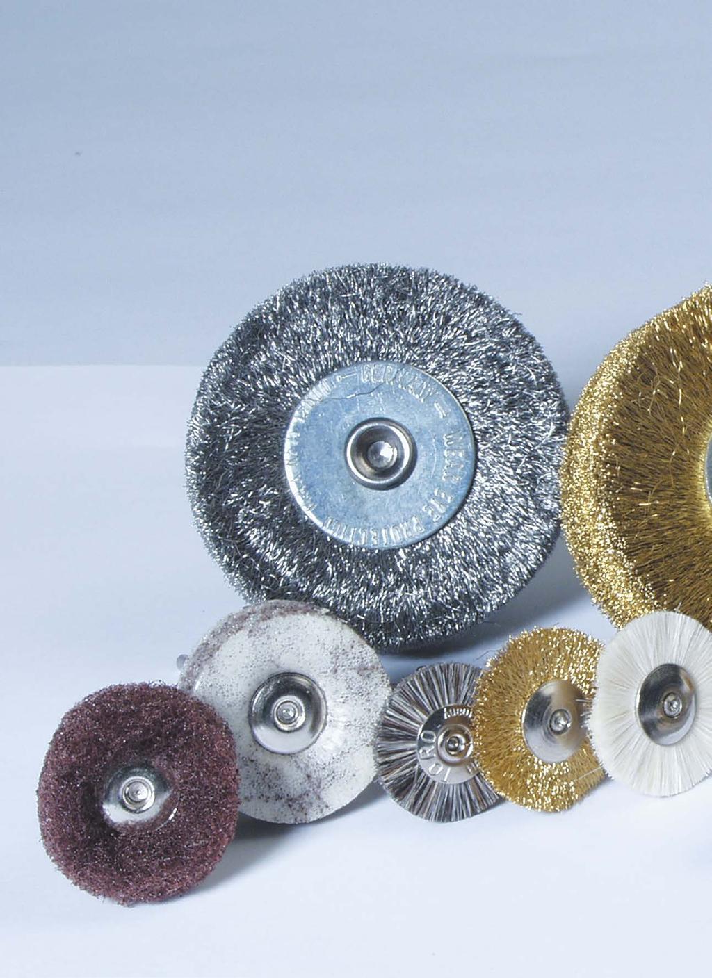 Polishing brushes and buff wheels 9 Fleece polishing wheels with shank Polishing brushes and buff wheels with shaft Polishing grinding discs joke HABRAS Convolute compact grinding discs Round brushes