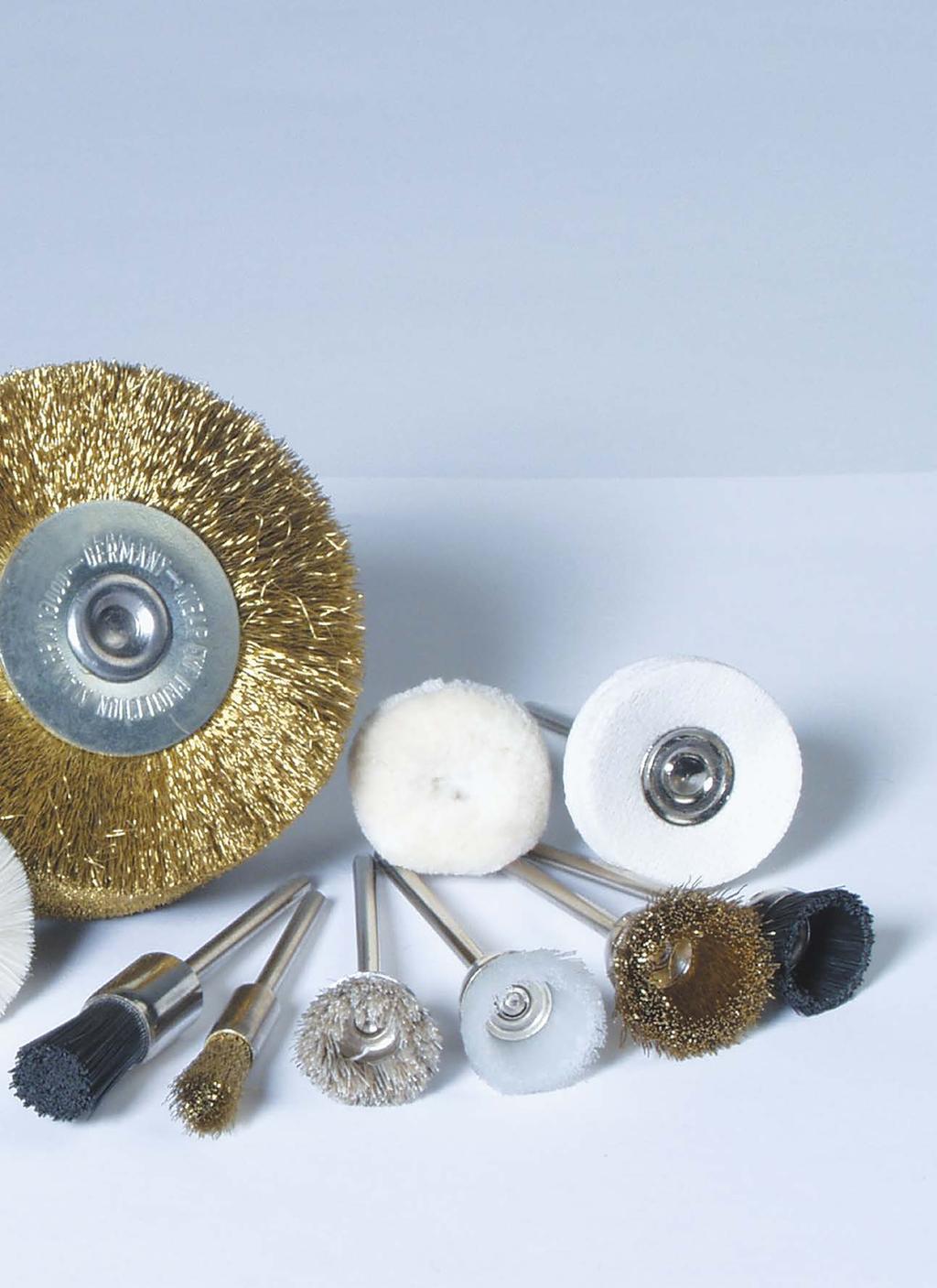 i Characteristics and fields of application of the brush trimmings Polishing wheels, brushes, buff wheels Overview Trimming material Characteristics Field of application Nylon/synthetic Better than