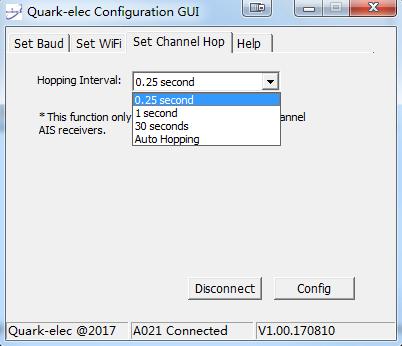 6 HOPPING INTERVAL In the new V2.0 QK-A023, it is now possible to set the hopping interval manually via the GUI. This enables the operator to specify hopping intervals of 1s, 30s and 0.