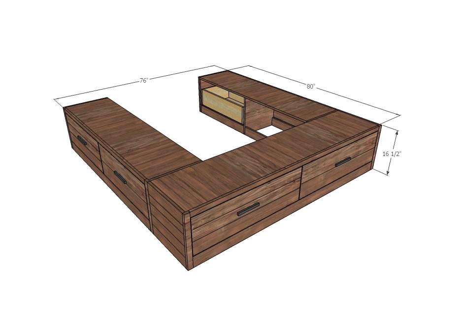 You will need to add wood for the "siding" - drawer faces can also be 1x12s 2 full sheets of 3/4" plywood ripped into strips 15-3/4" wide (very important that all rips are the exact same width) 1