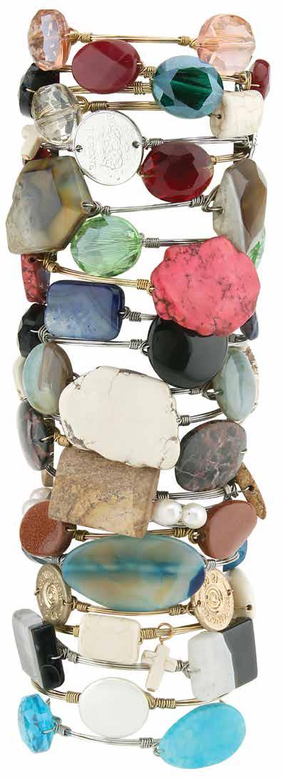 00 SPECIAL SET OF 6 BANGLE 7154 DESIGNER BANGLE BRACELETS, SET OF 6 Handcrafted bracelets made with genuine stones and crystals.