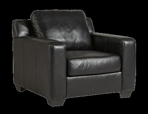 sofa offers 100% leather in the seating area paired with ultraplush
