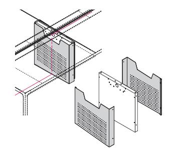 ELECTRIFICATION - Accessories. Top access: the top access flip is in the same finish as the top, the profile is in the same finish as the structure and legs.