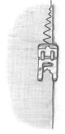 Place the fabric according to the presser foot (see picture). Sewing Mending and Darning Three-step zig-zag, can be utilized for mending and darning.