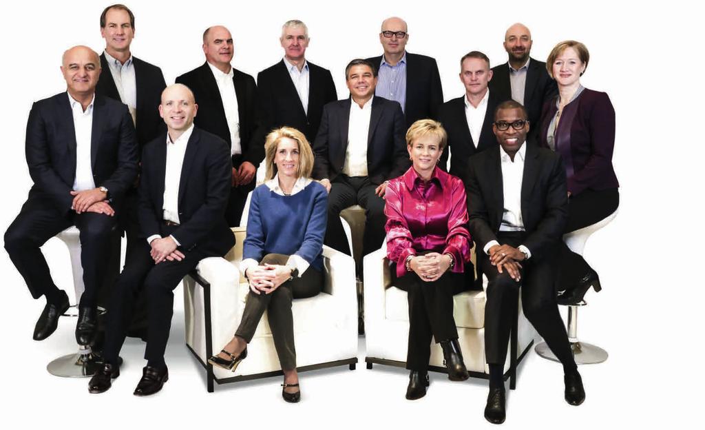 Executive Leadership LEFT TO RIGHT: (back row) Kevin Wetherington, Will Marsh, Rod Christie, Harry Elsinga, Neil Saunders, (middle row) Rami Qasem, Lorenzo Simonelli, Derek Mathieson, Jennifer