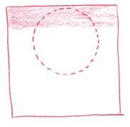 6 Cut two neon pink sticky notes along the dotted line to create inner