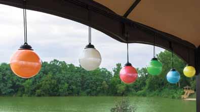Illuminated Outdoor Patio Globes Battery operated Globes illuminate at dusk and randomly
