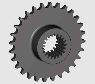 0,08 mm C40 Carbon Steel Example No. 5 An involute internal gear with M = 2,5 mm and Z = 20 was obtained, also in this case without removing the piece from the machine performing the turning.